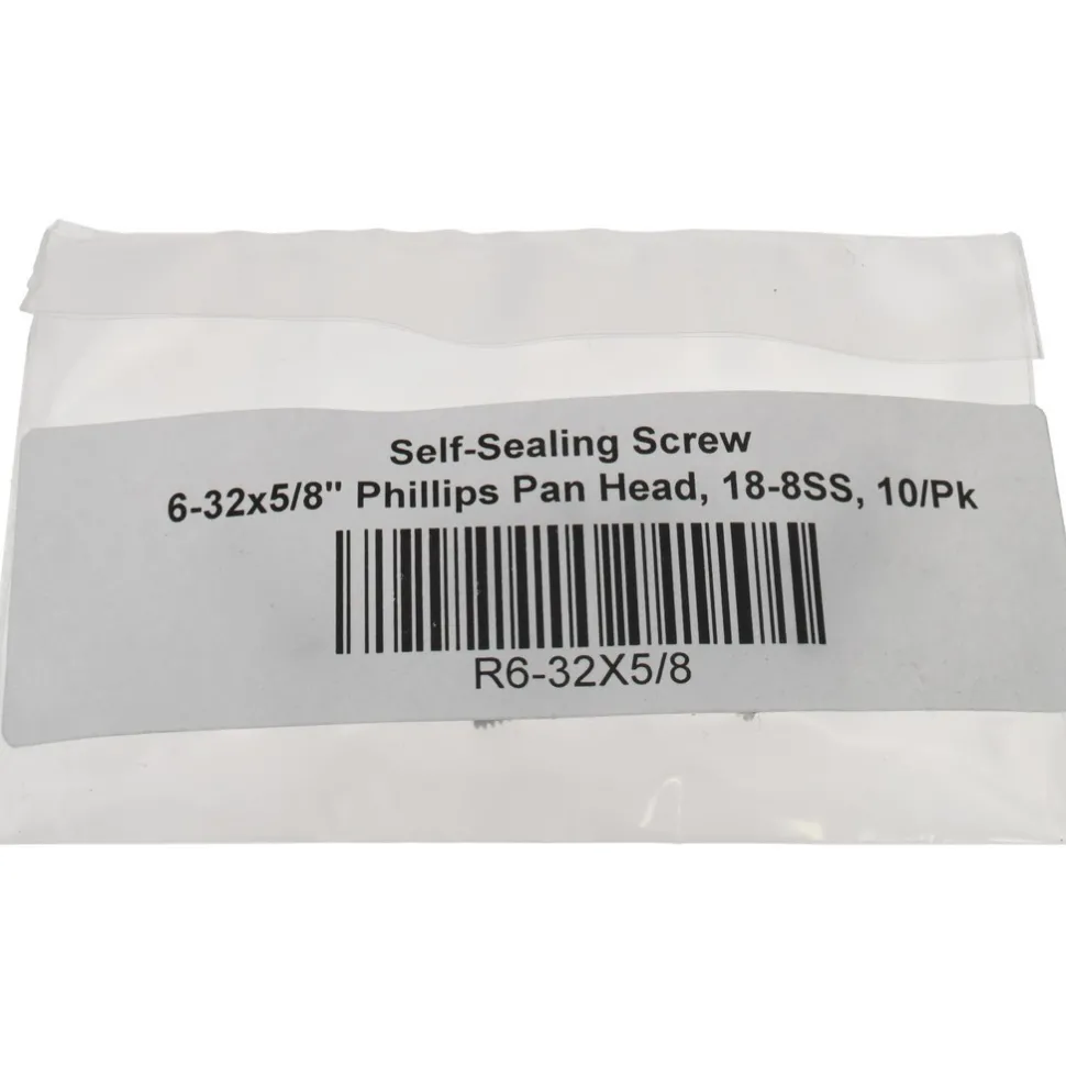 #6-32, 5/8" Length Under Head, Pan Head, #2 Phillips Self Sealing Machine Screw