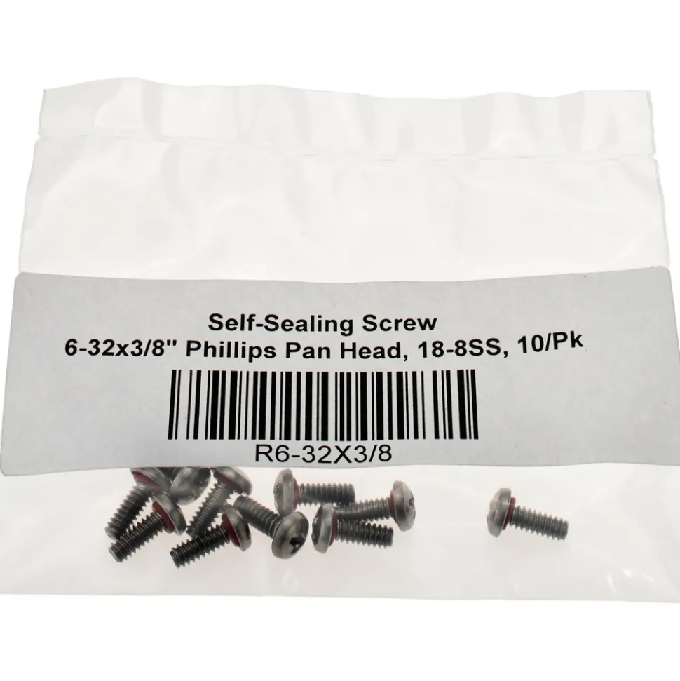 #6-32, 3/8" Length Under Head, Pan Head, #2 Phillips Self Sealing Machine Screw