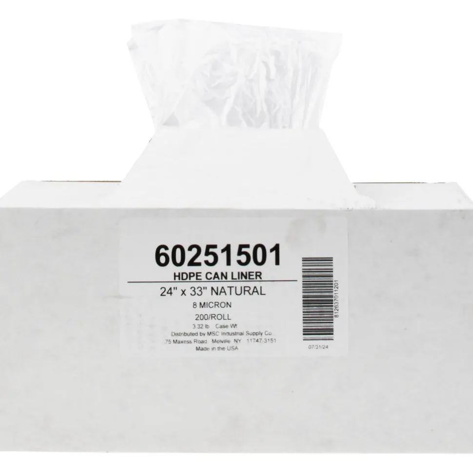 Light Duty Trash Bags: 16.000 gal, 0.31 mil, Pack of 200