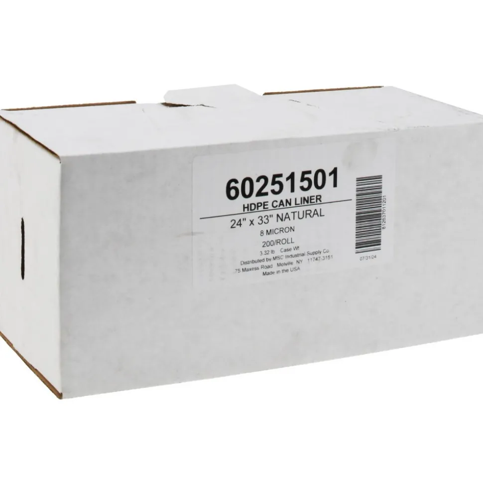 Light Duty Trash Bags: 16.000 gal, 0.31 mil, Pack of 200
