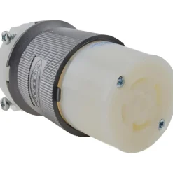 Locking Inlet: Connector, Industrial, L15-30R, 250V, Black & White