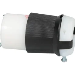 Locking Inlet: Connector, Industrial, L16-30R, 480V, Black & White