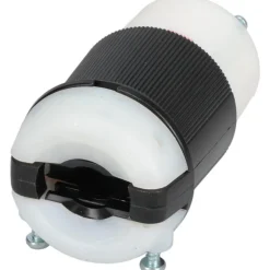 Locking Inlet: Connector, Industrial, L16-30R, 480V, Black & White