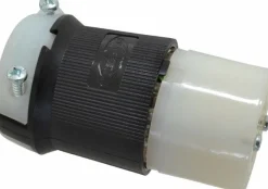 Locking Inlet: Connector, Industrial, L16-20R, 480V, Black & White