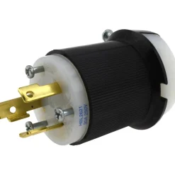 Locking Inlet: Plug, Industrial, L6-30P, 250V, Black & White