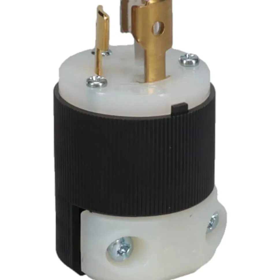 Locking Inlet: Plug, Industrial, L5-15P, 125V, Black & White