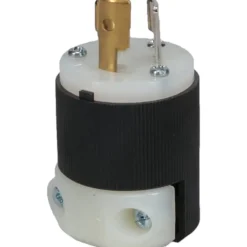 Locking Inlet: Plug, Industrial, L5-15P, 125V, Black & White