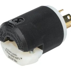 Locking Inlet: Plug, Industrial, L6-15P, 250V, Black & White