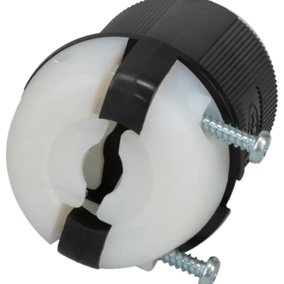 Locking Inlet: Plug, Industrial, L6-20P, 250V, Black & White