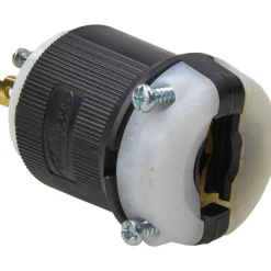 Locking Inlet: Plug, Industrial, L15-30P, 250V, Black & White
