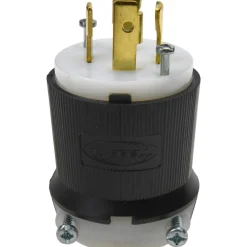 Locking Inlet: Plug, Industrial, L15-30P, 250V, Black & White