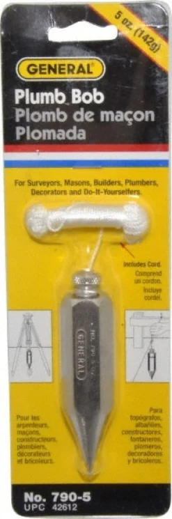 3-3/8" Long, 3/4" Dia Steel Plumb Bob