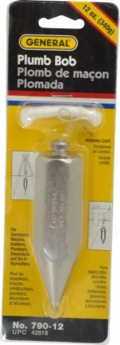 4-1/2" Long, 1" Dia Steel Plumb Bob