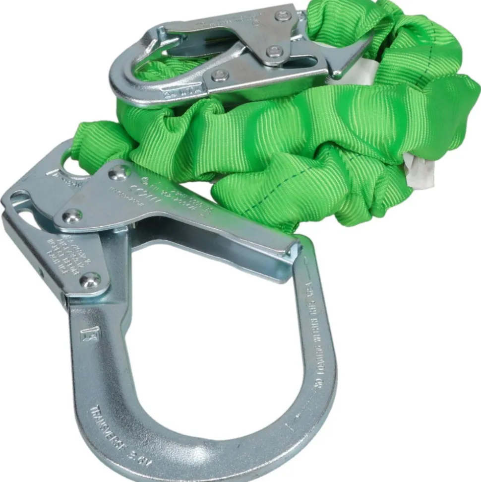 6' Long, 310 Lb Capacity, 1 Leg Locking Snap Hook Harness Shock Absorbing Lanyard