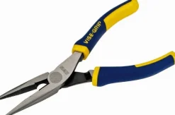 Long Nose Plier: 1-25/32" Jaw Length, Side Cutter