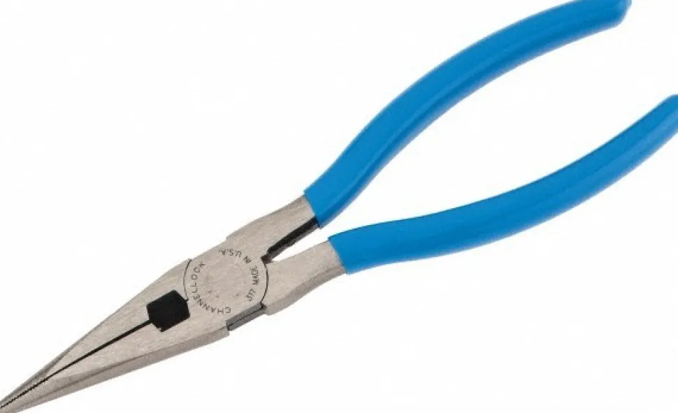 Long Nose Plier: 2-23/64" Jaw Length, Side Cutter