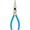 Long Nose Plier: 2-5/64" Jaw Length, Side Cutter