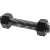 5/8-11, 4" Long, Uncoated, Steel, Fully Threaded Stud with Nut