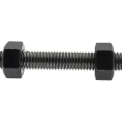 5/8-11, 4" Long, Uncoated, Steel, Fully Threaded Stud with Nut