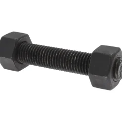 3/4-10, 4-1/2" Long, Uncoated, Steel, Fully Threaded Stud with Nut