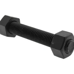 3/4-10, 5" Long, Uncoated, Steel, Fully Threaded Stud with Nut