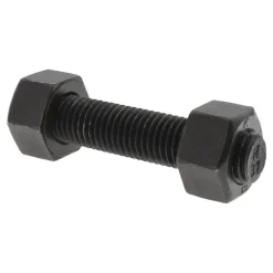 3/4-10, 4" Long, Uncoated, Steel, Fully Threaded Stud with Nut