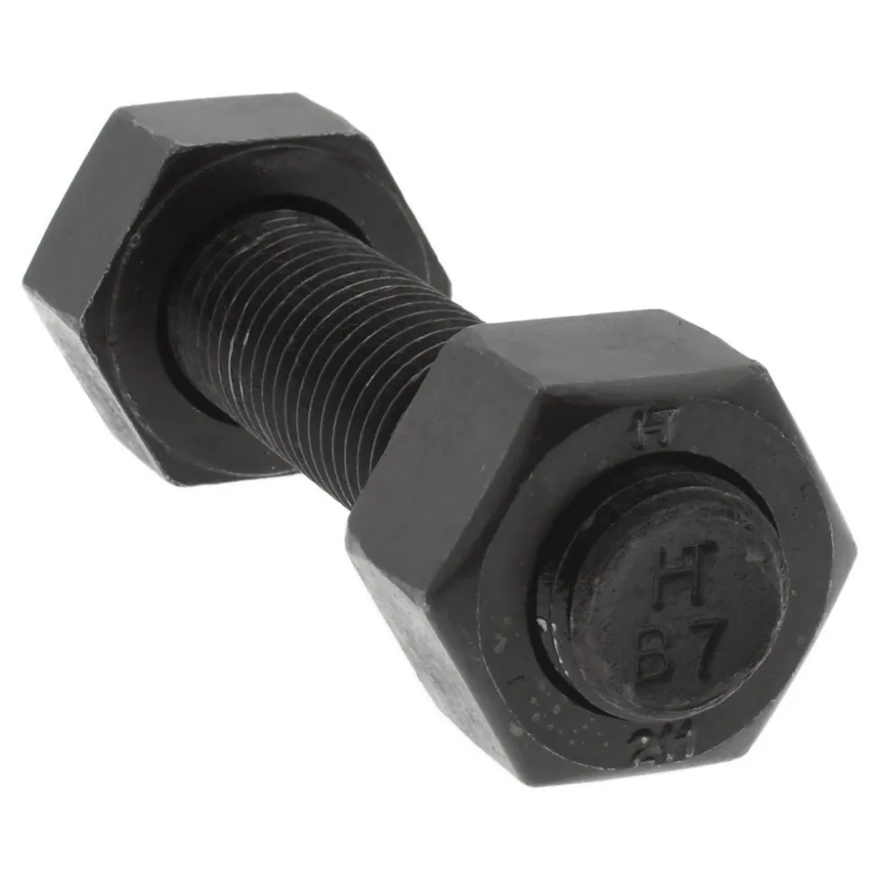 3/4-10, 4" Long, Uncoated, Steel, Fully Threaded Stud with Nut