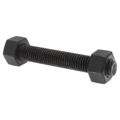 5/8-11, 4-1/2" Long, Uncoated, Steel, Fully Threaded Stud with Nut