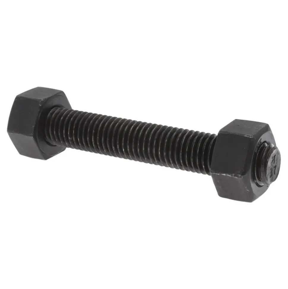 5/8-11, 4-1/2" Long, Uncoated, Steel, Fully Threaded Stud with Nut