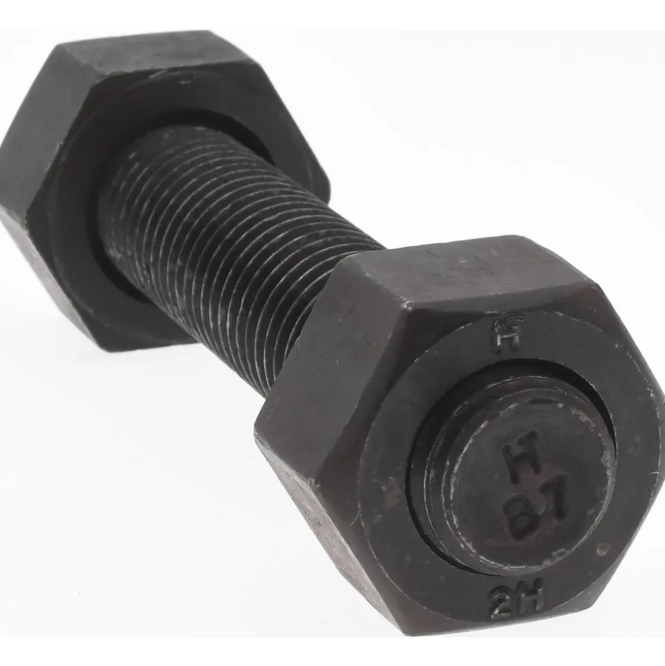 3/4-10, 4-1/4" Long, Uncoated, Steel, Fully Threaded Stud with Nut