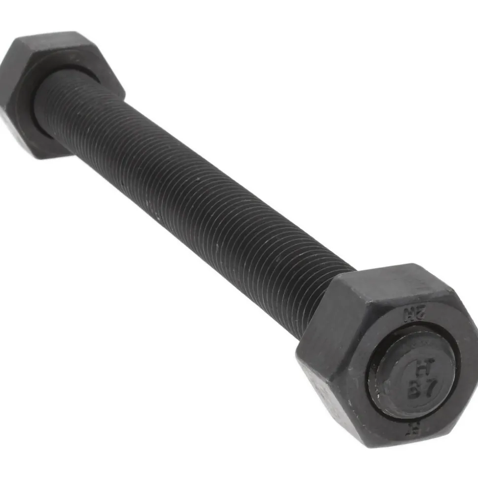 3/4-10, 9" Long, Uncoated, Steel, Fully Threaded Stud with Nut
