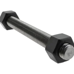 3/4-10, 6-3/4" Long, Uncoated, Steel, Fully Threaded Stud with Nut