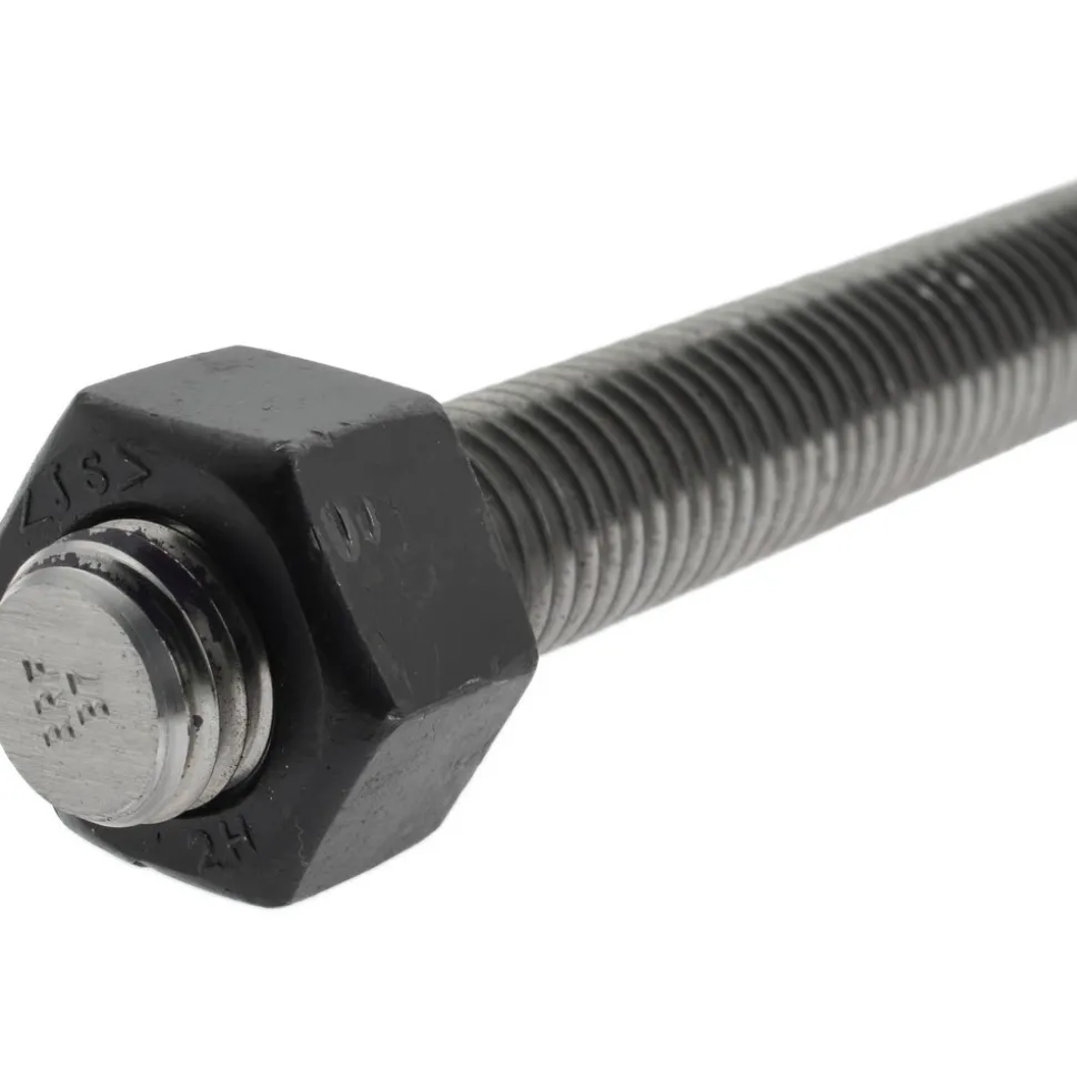 3/4-10, 6-3/4" Long, Uncoated, Steel, Fully Threaded Stud with Nut