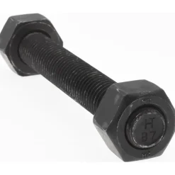 5/8-11, 5" Long, Uncoated, Steel, Fully Threaded Stud with Nut