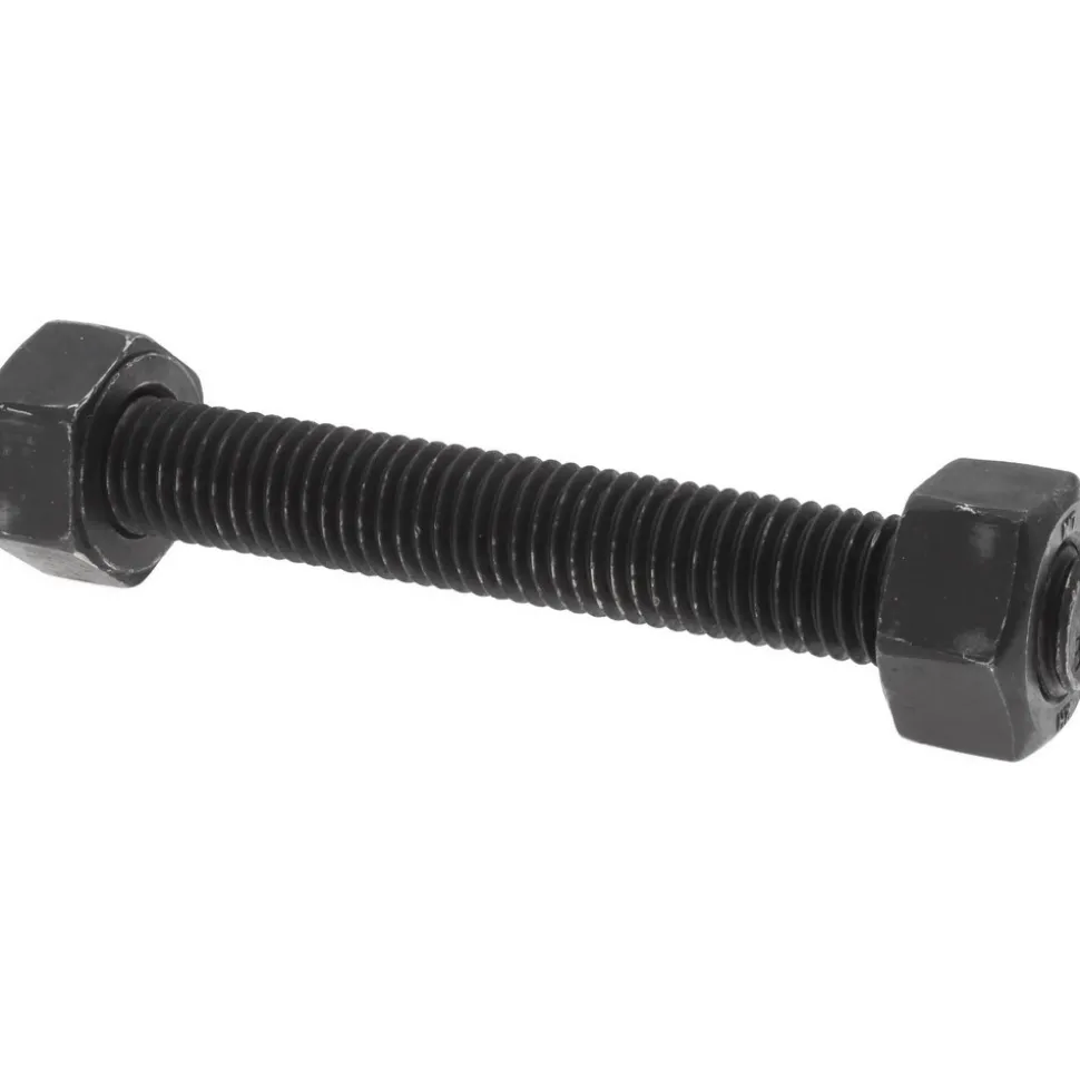 5/8-11, 5" Long, Uncoated, Steel, Fully Threaded Stud with Nut