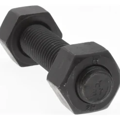 5/8-11, 3-1/4" Long, Uncoated, Steel, Fully Threaded Stud with Nut