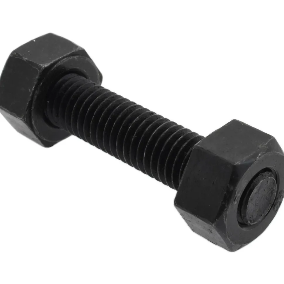 1/2-13, 2-1/2" Long, Uncoated, Steel, Fully Threaded Stud with Nut