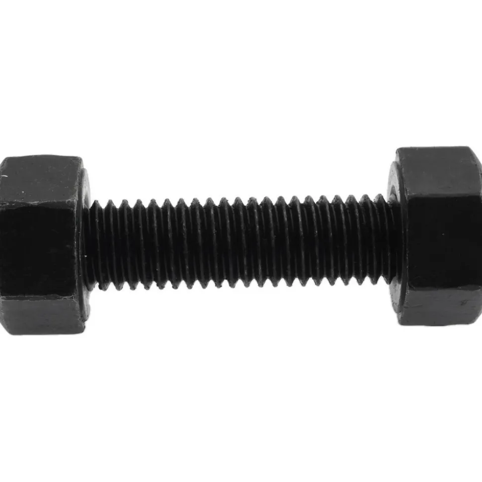 1/2-13, 2-1/2" Long, Uncoated, Steel, Fully Threaded Stud with Nut