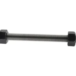 5/8-11, 6-1/4" Long, Uncoated, Steel, Fully Threaded Stud with Nut