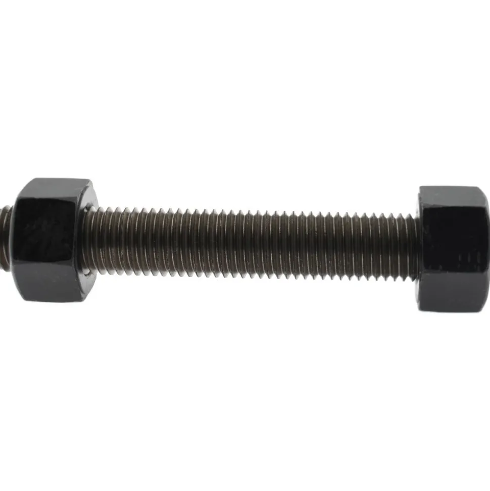 7/8-9, 6-1/4" Long, Uncoated, Steel, Fully Threaded Stud with Nut