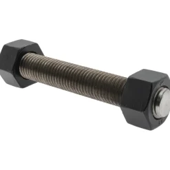 7/8-9, 6-1/4" Long, Uncoated, Steel, Fully Threaded Stud with Nut
