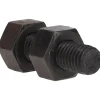 1/2-13, 2" Long, Uncoated, Steel, Fully Threaded Stud with Nut