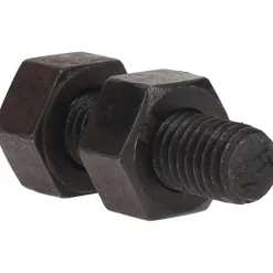 1/2-13, 2" Long, Uncoated, Steel, Fully Threaded Stud with Nut