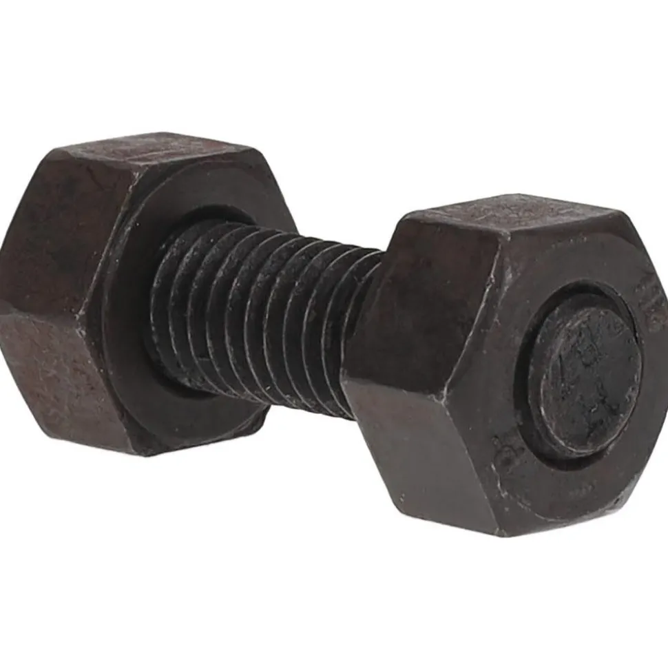 1/2-13, 2" Long, Uncoated, Steel, Fully Threaded Stud with Nut