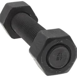 1-8, 5-1/2" Long, Uncoated, Steel, Fully Threaded Stud with Nut