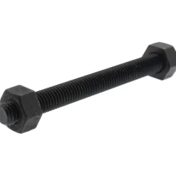 5/8-11, 5-1/2" Long, Uncoated, Steel, Fully Threaded Stud with Nut