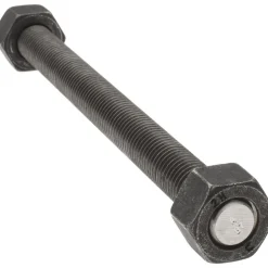 3/4-10, 9-1/2" Long, Uncoated, Steel, Fully Threaded Stud with Nut