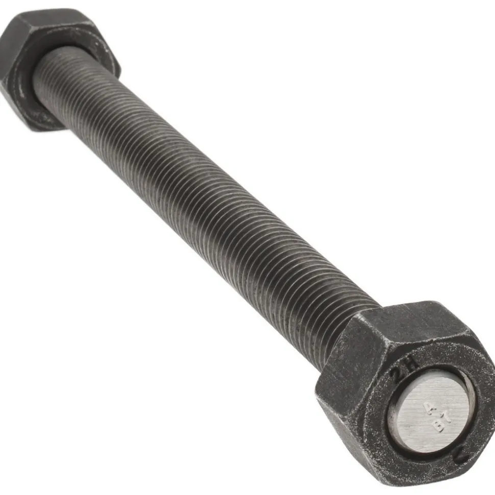 3/4-10, 9-1/2" Long, Uncoated, Steel, Fully Threaded Stud with Nut