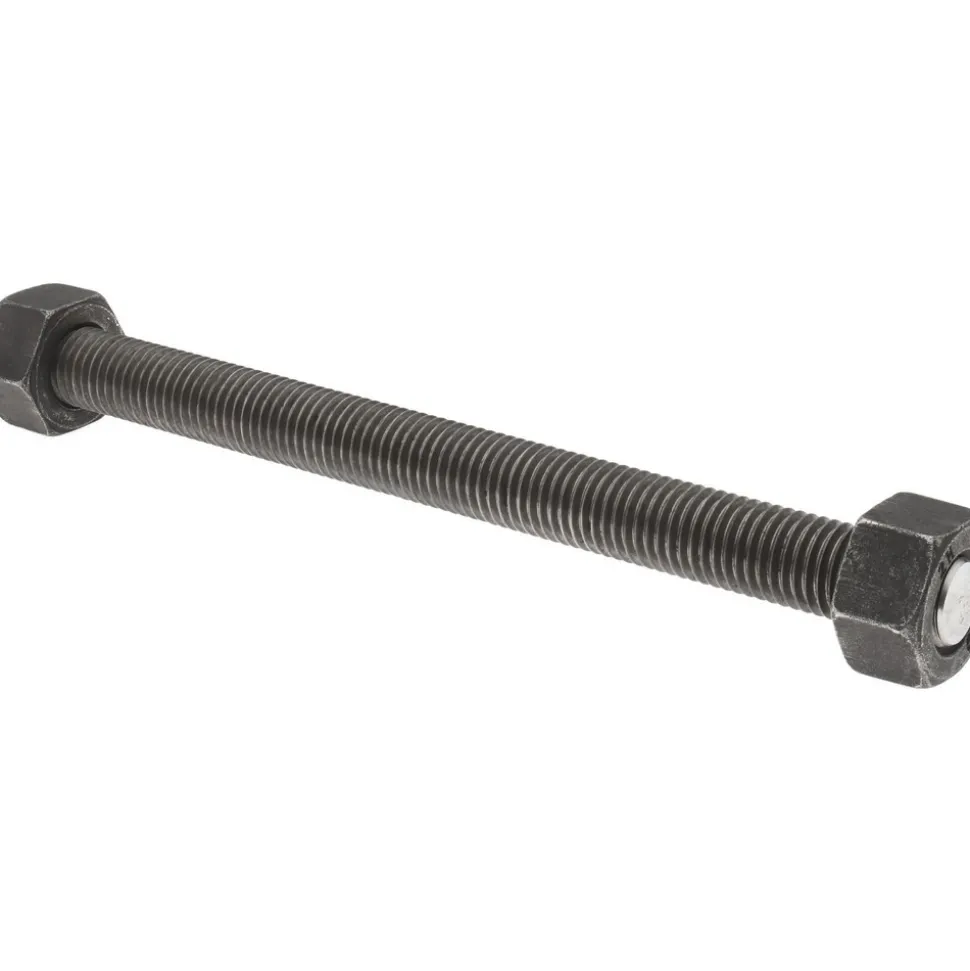 3/4-10, 9-1/2" Long, Uncoated, Steel, Fully Threaded Stud with Nut