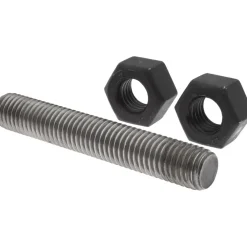 5/8-11, 3-1/2" Long, Uncoated, Steel, Fully Threaded Stud with Nut